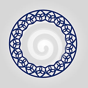 Abstract circle frame with swirls, vector ornament, vintage frame. May be used for lasercutting.