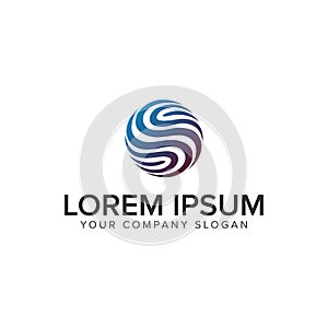 Abstract circle globe logo design concept template. fully