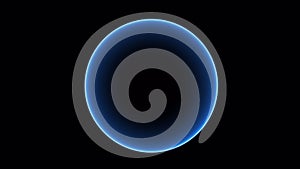 Abstract circle glowing technology line.Digital round motion looping.Blue ring glowing