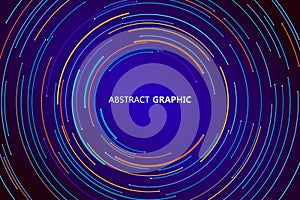 Abstract circle graphic composed of colorful circle lines, vector illustration