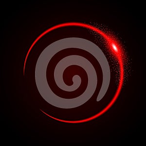 Abstract Circle Neon Light Red Frame, halo vector background