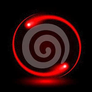 Abstract Circle Neon Light Red Frame, halo vector background