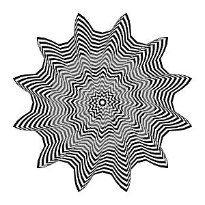 Abstract circle op art pattern with 3D illusion effect