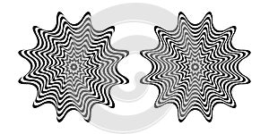 Abstract circle op art pattern with 3D illusion effect