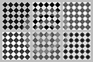 Abstract circle pattern background set - vector graphic