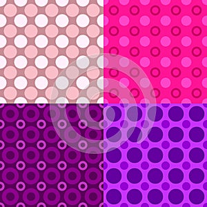 Abstract circle pattern design background set - color vector graphics