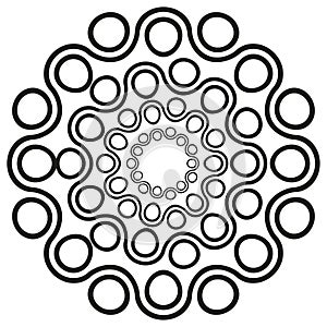 Abstract circle pattern. Monochrome modern illustration. Creative vector composition. Elegant spiral design.