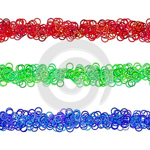 Abstract circle pattern page separator line decoration set from colored rings