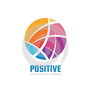 Abstract circle. Positive - vector logo template concept illustration. Modern technology sign. Global network creative symbol.