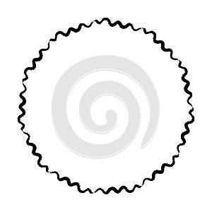 Abstract circle round grunge border frame ring for decoration ornament in vector