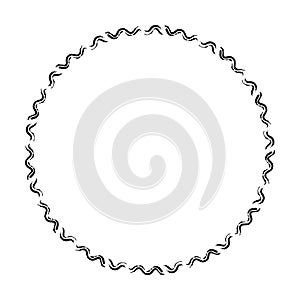 Abstract circle round grunge border frame ring for decoration ornament in vector