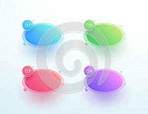 Abstract Circle Shape Numbered Text Boxes One To Four