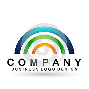 Abstract circle shaped business Logo, union on Corporate Invest Business Logo design. Financial Investment on white background