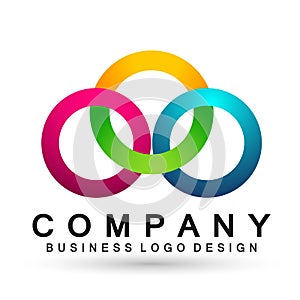 Abstract circle shaped business Logo union on Corporate Invest Business Logo design. Financial Investment on white background