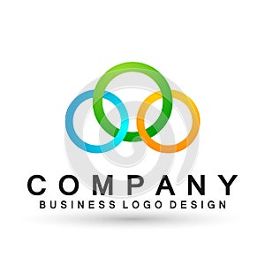 Abstract circle shaped business Logo union on Corporate Invest Business Logo design. Financial Investment on white background