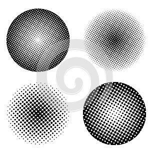 Abstract Circle shapes with halftone fill-Vector Illustration