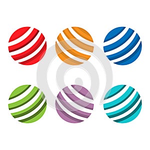 Abstract circle swirl logo design elements. stock vector