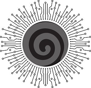 Abstract Circle Technology Network Connection Communication Digital Data Flow Pattern
