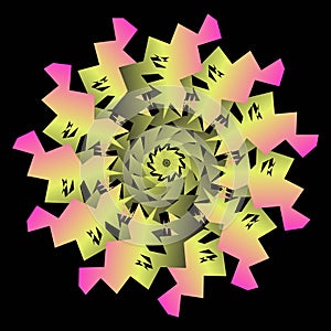 Abstract circle transition with paper effect