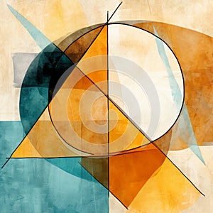 Abstract Circle Triangle Painting By Satr Rk - Vintage Graphic Design
