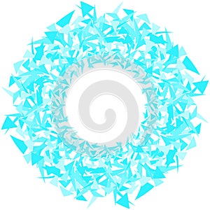 Abstract circle of triangles of different sizes and shapes. Vector image.