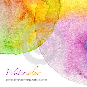 Abstract circle watercolor painted background