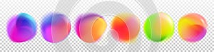 Abstract circles with color rainbow gradient blur