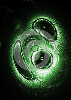 Abstract circles in green