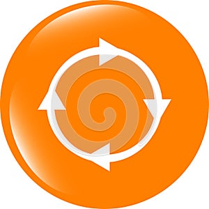 Abstract circles lines arrows on web glossy icon button