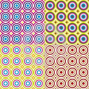 Abstract circles pattern set. Vector.