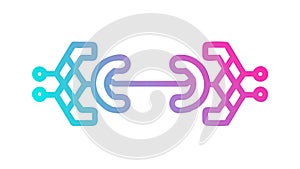 Abstract Circuit Arrow Digital Flow, Tech Direction, vector design Generative AI