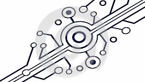 Abstract circuit board with central processing unit, vector design Generative AI