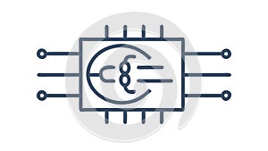 Abstract Circuit Board Chip Technology Icon, vector design Generative AI