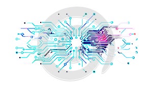 Abstract Circuit Board Connection, Digital Network, AI, Data Flow, vector design Generative AI