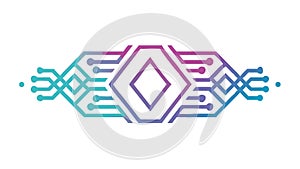 Abstract Circuit Board Connection Element, vector design Generative AI