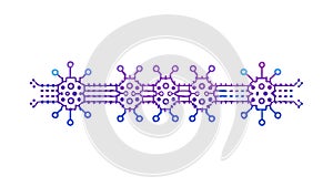 Abstract Circuit Board Decorative Tech Border, vector design Generative AI