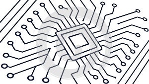 Abstract Circuit Board Design, Outline of Digital Technology Vector, vector design Generative AI