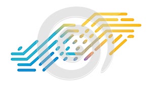 Abstract Circuit Board Lines, Digital Data Pathways, vector design Generative AI