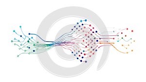 Abstract Circuit Board Lines, Digital Technology Data Flow, vector design Generative AI