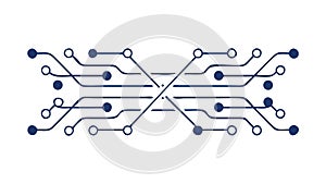 Abstract circuit board lines, technology and digital connectivity vector design Generative AI