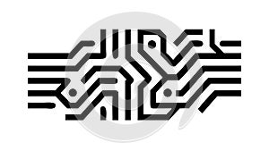 Abstract Circuit Board Maze Geometric Vector Pattern, vector design Generative AI