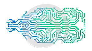 Abstract Circuit Board: Modern Green Tech Background, vector design Generative AI