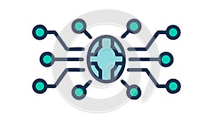Abstract Circuit Board Network Connectivity, vector design Generative AI