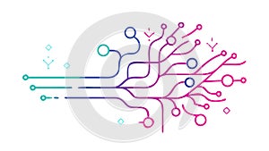 Abstract Circuit Board Neural Network Flat Vector, vector design Generative AI