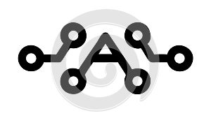 Abstract Circuit Board Path Connection, vector design Generative AI