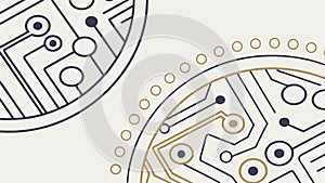 Abstract Circuit Board Pattern with Circular Elements, vector design Generative AI