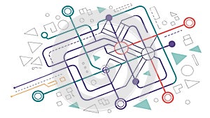 Abstract Circuit Board Pattern, Dynamic Tech Background, vector design Generative AI
