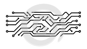 Abstract Circuit Board Pattern Icon - Technology, Data Digital Systems, vector design Generative AI