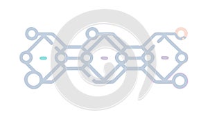 Abstract circuit board pattern with interconnected geometric shapes, vector design Generative AI