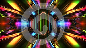 Abstract Circuit Board Pattern with Metallic Elements